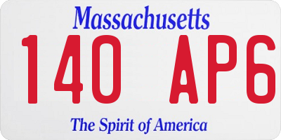 MA license plate 140AP6