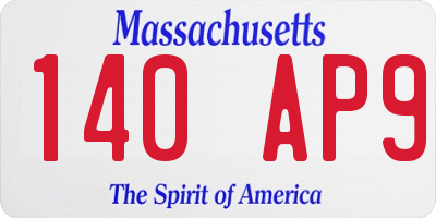 MA license plate 140AP9