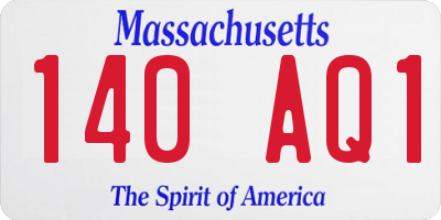 MA license plate 140AQ1