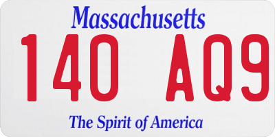 MA license plate 140AQ9