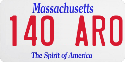 MA license plate 140AR0