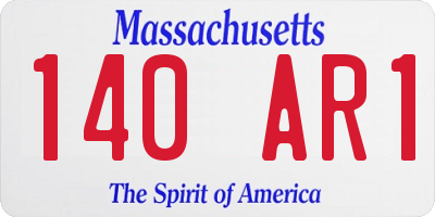 MA license plate 140AR1