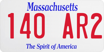 MA license plate 140AR2