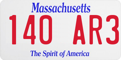 MA license plate 140AR3