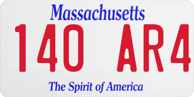 MA license plate 140AR4