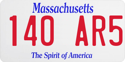 MA license plate 140AR5