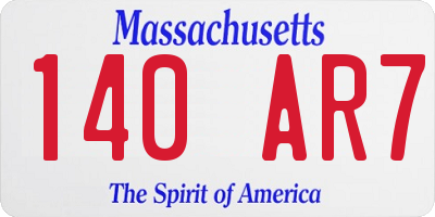 MA license plate 140AR7