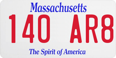 MA license plate 140AR8