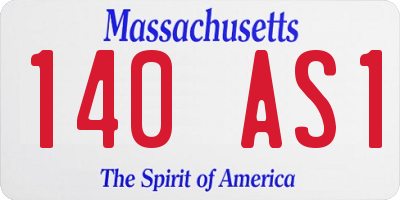 MA license plate 140AS1