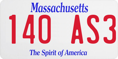 MA license plate 140AS3