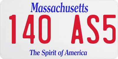 MA license plate 140AS5