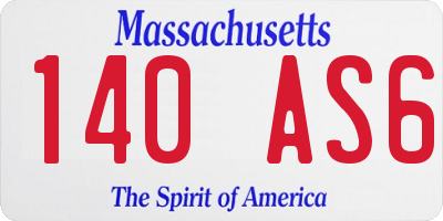 MA license plate 140AS6