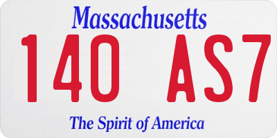 MA license plate 140AS7