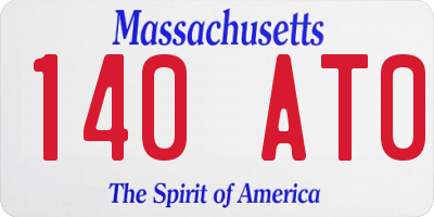 MA license plate 140AT0