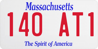 MA license plate 140AT1