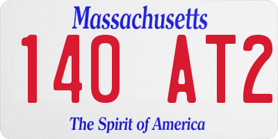 MA license plate 140AT2
