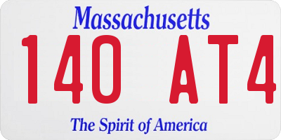 MA license plate 140AT4