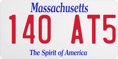 MA license plate 140AT5