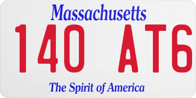 MA license plate 140AT6