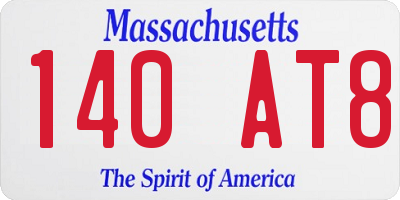 MA license plate 140AT8
