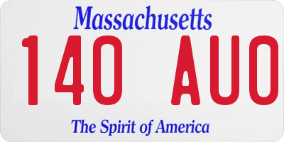 MA license plate 140AU0