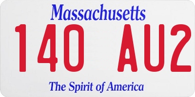 MA license plate 140AU2