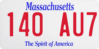 MA license plate 140AU7