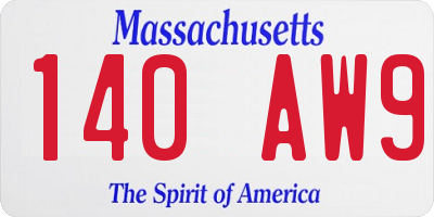 MA license plate 140AW9