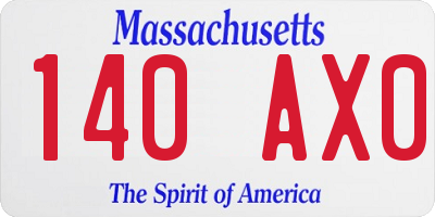 MA license plate 140AX0