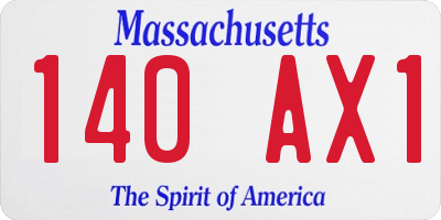 MA license plate 140AX1