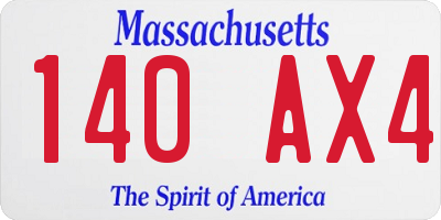 MA license plate 140AX4