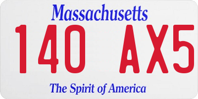 MA license plate 140AX5