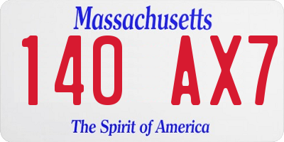 MA license plate 140AX7