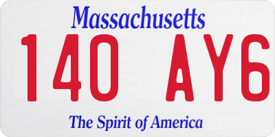 MA license plate 140AY6