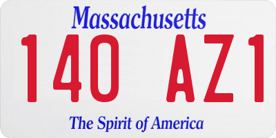 MA license plate 140AZ1