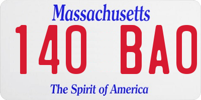 MA license plate 140BA0