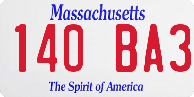 MA license plate 140BA3