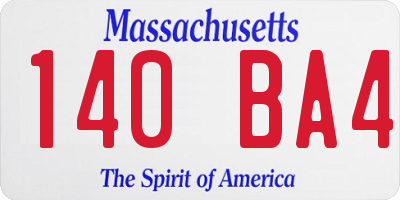 MA license plate 140BA4