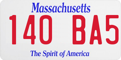 MA license plate 140BA5