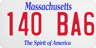 MA license plate 140BA6