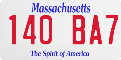 MA license plate 140BA7