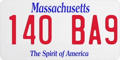 MA license plate 140BA9