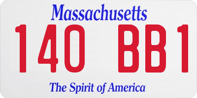 MA license plate 140BB1