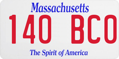 MA license plate 140BC0