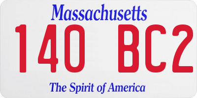 MA license plate 140BC2