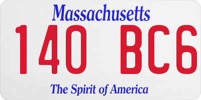MA license plate 140BC6