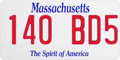 MA license plate 140BD5