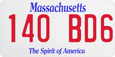 MA license plate 140BD6