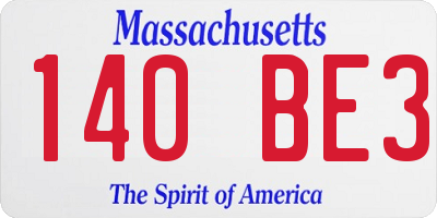 MA license plate 140BE3