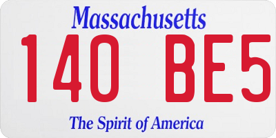 MA license plate 140BE5